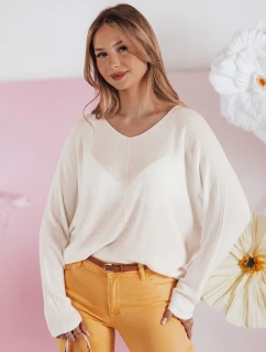 Dámský oversize svetr NORVAN ecru FashionStreet MY2455