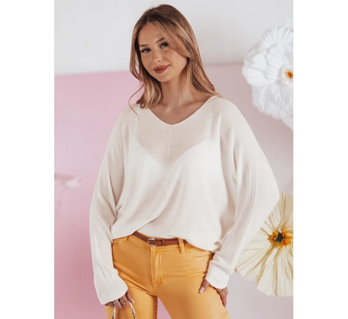 Dámský oversize svetr NORVAN ecru FashionStreet MY2455