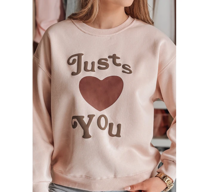 Dámská mikina s potiskem JUST LOVE YOU růžová FashionStreet BY1473