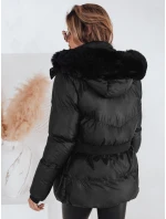 Dámská zimní prošívaná bunda s kapucí černá model 21990766 - Dstreet Dámská zimní prošívaná bunda s kapucí černá model 21990766 - Dstreet