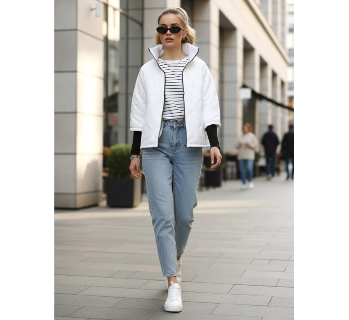 Dámská prošívaná přechodná bunda bílá FashionStreet TY5544