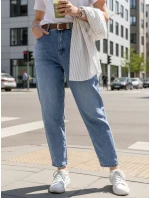 Dámské džínové kalhoty s páskem FashionStreet UY2885