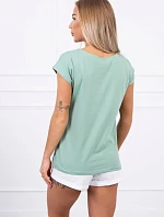 Halenka s potiskem rtů tmavě mátová