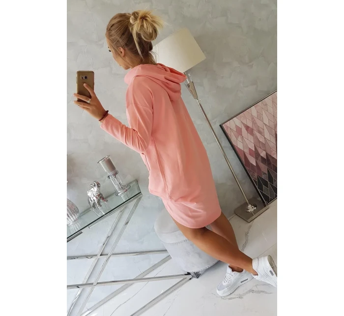 Mikina s dlouhými zády a kapucí meruňková Mikina s dlouhými zády a kapucí meruňková