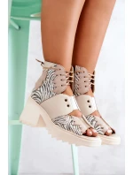 Kožené kozačky Maciejka 05321-04 Béžová