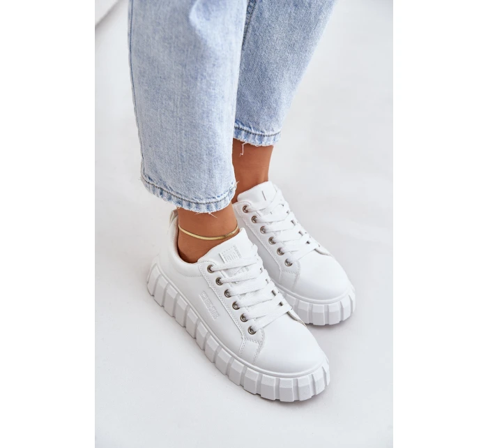 Zateplené Dámské Sneakersy Big Star MM274616 Bílé Zateplené Dámské Sneakersy Big Star MM274616 Bílé