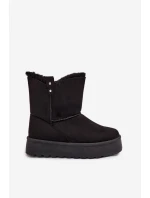 Dámské Sněhule Na Platformě S Kožíškem Černé Evelira Dámské Sněhule Na Platformě S Kožíškem Černé Evelira