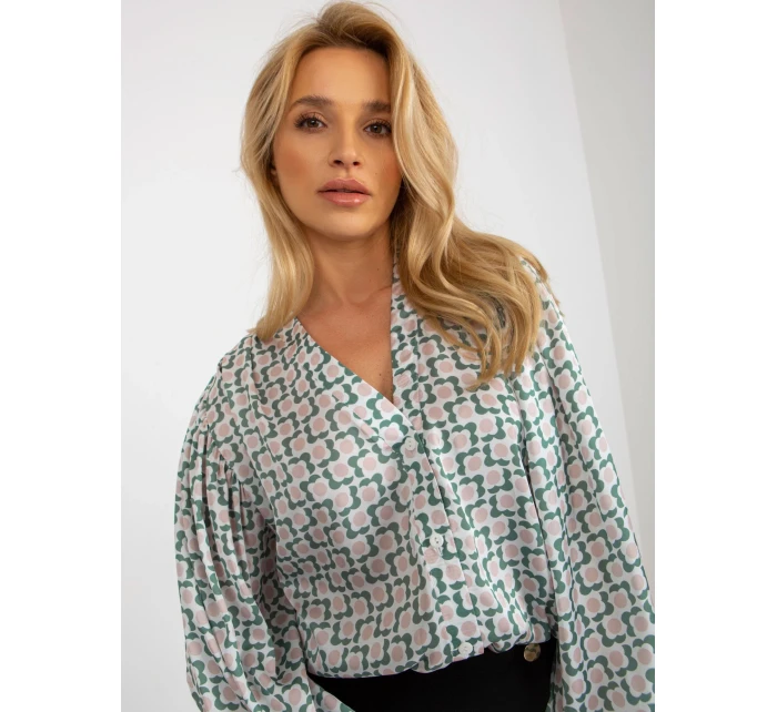 Dámská košile LK KS 509017.64 bílá a béžová - FPrice