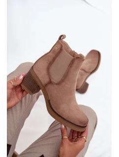 Dámské kotníkové boty Zelia na sloupku – béžové