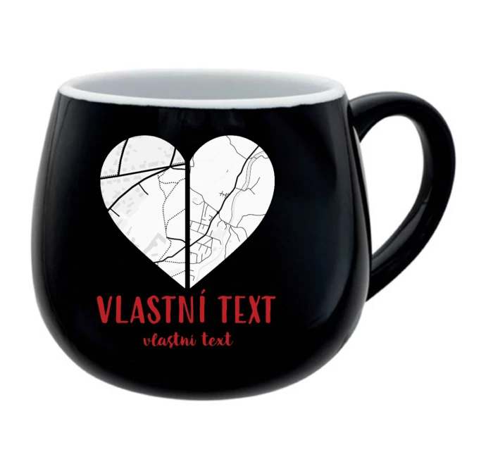 Personalizovaný keramický hrníček - dvě mapy jako srdce