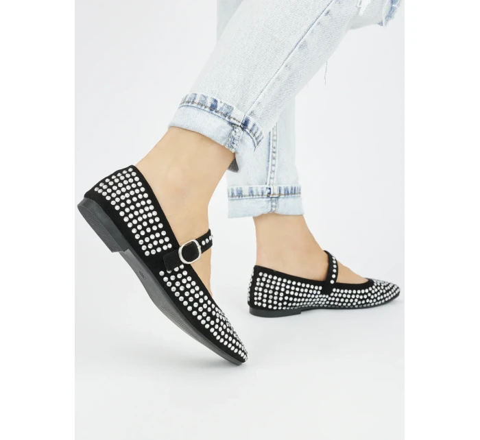 Krásné dámské černé baleríny bez podpatku Krásné dámské černé baleríny bez podpatku