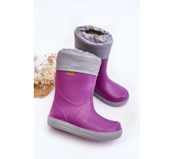 Dětské holinky s vycpávkou Snow Wave Gokids 981 fialové Dětské holinky s vycpávkou Snow Wave Gokids 981 fialové