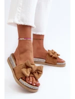 Dámské žabky na platformě s mašlí Camel model 21653345 - Boto Dámské žabky na platformě s mašlí Camel model 21653345 - Boto