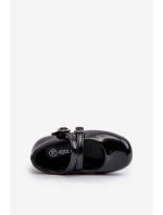 Lakýrované dětské baletky s proužky Černé Margenis Lakýrované dětské baletky s proužky Černé Margenis