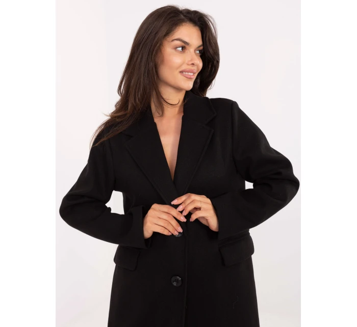 Płaszcz IT PL model 21302307 czarny - FPrice Płaszcz IT PL model 21302307 czarny - FPrice