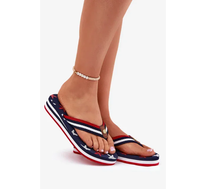 Dámské žabky na klínku Big Star – tmavě modré Dámské žabky na klínku Big Star – tmavě modré