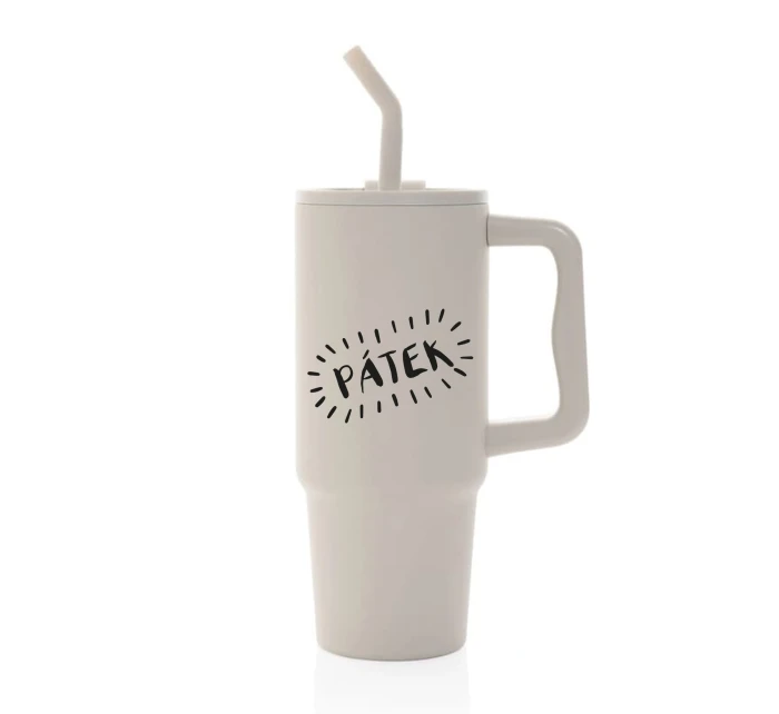 PÁTEK - béžový cestovní termohrnek 900 ml  