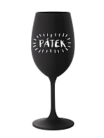 PÁTEK - černá sklenice na víno 350 ml