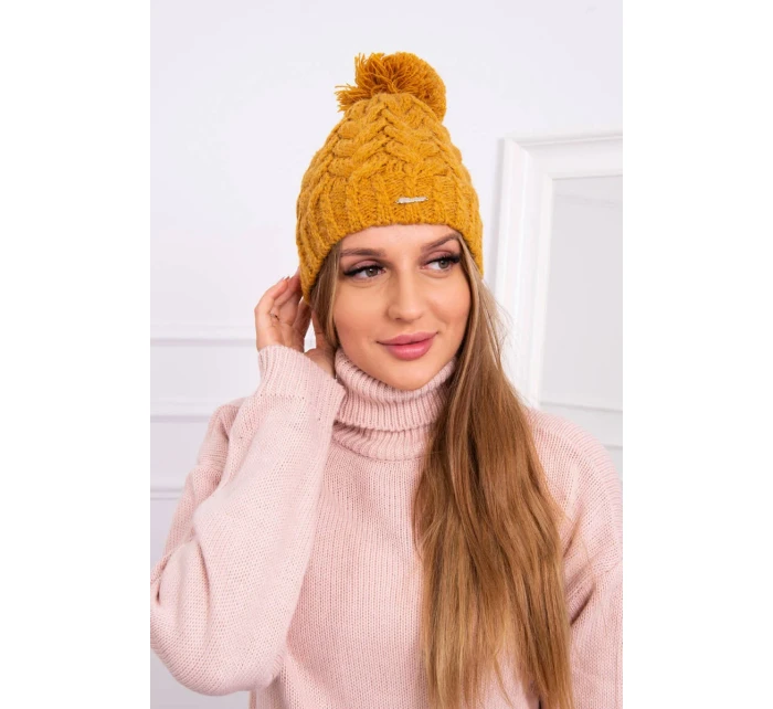 Fleecová čepice Waleria K307 hořčicová Fleecová čepice Waleria K307 hořčicová