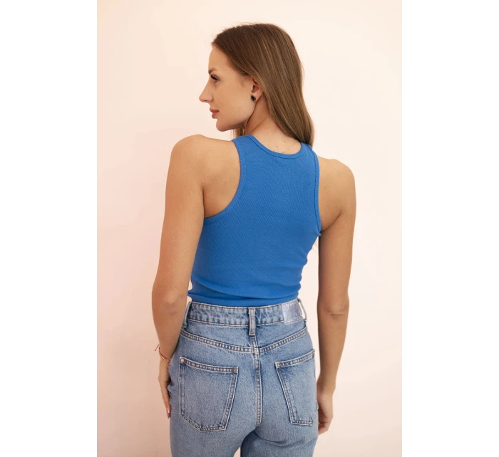 Dámská model 21217861 blůza s výřezem a ozdobnou sponou chabrová - K-Fashion Dámská model 21217861 blůza s výřezem a ozdobnou sponou chabrová - K-Fashion