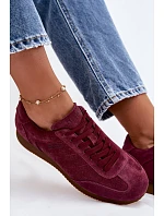 Tenisky z pravé semišové kůže Big Star TT274227 Bordó