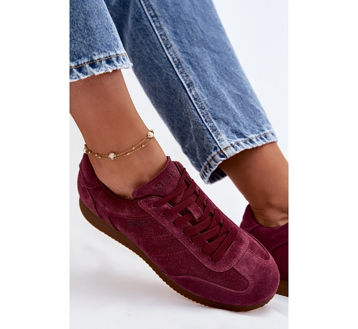 Tenisky z pravé semišové kůže Big Star TT274227 Bordó