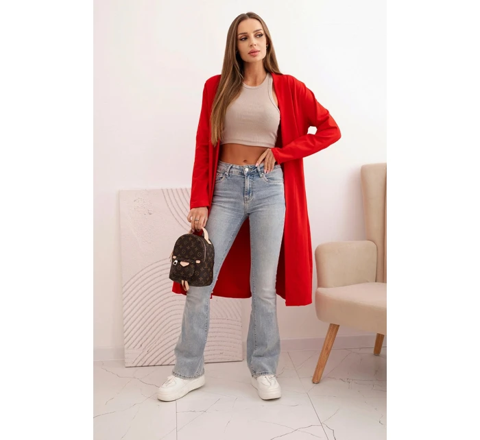 Dámský bavlněný cardigan model 22032248 červený - Kesi