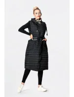 Dlouhá černá dámská prošívaná vesta (JIN219) Dlouhá černá dámská prošívaná vesta (JIN219)