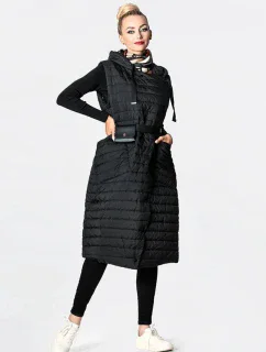 Dlouhá černá dámská prošívaná vesta model 15834490 - Ann Gissy