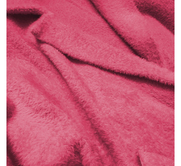 Dlouhý vlněný přehoz přes oblečení typu "alpaka" ve fuchsijové barvě (7108)