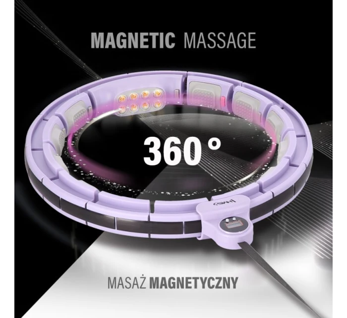 MAGNETICKÝ HULA HOP SET FIALOVÝ HHM13 S POČÍTADLEM HMS + ZEŠTÍHLUJÍCÍ PÁS BR163 ČERNÝ MAGNETICKÝ HULA HOP SET FIALOVÝ HHM13 S POČÍTADLEM HMS + ZEŠTÍHLUJÍCÍ PÁS BR163 ČERNÝ