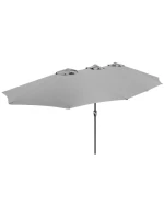 ZAHRADNÍ PARASOL XXXL 2,7x4,6 m ŠEDÝ SASKA GARDEN