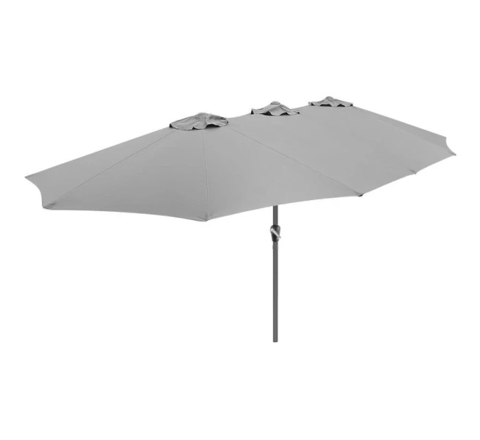 ZAHRADNÍ PARASOL XXXL 2,7x4,6 m ŠEDÝ SASKA GARDEN