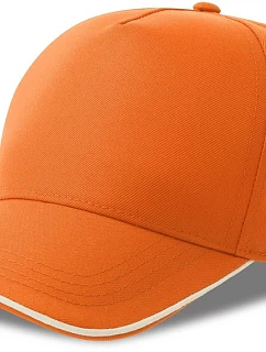 Atlantis Headwear Recy Five Piping 5 panelová sandwich kšiltovka 33.0282 orange/white
