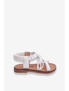 Dětské pletené nazouvací sandály Bíle Tracy