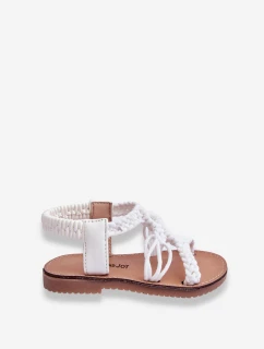 Dětské pletené nazouvací sandály Bíle Tracy