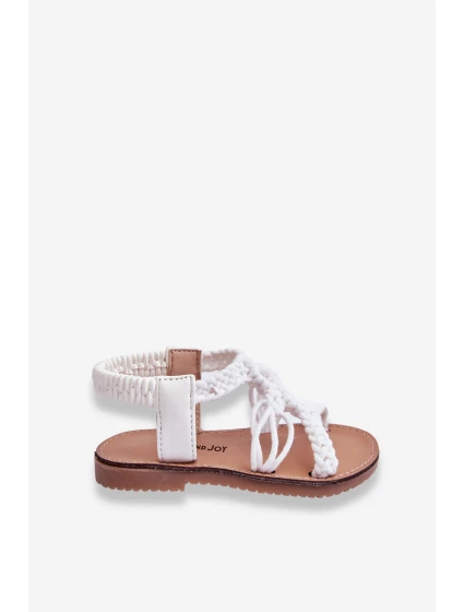 Dětské pletené nazouvací sandály Bíle Tracy Dětské pletené nazouvací sandály Bíle Tracy