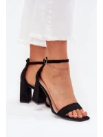 Dámské Sandály Na Podpatku Z Eko Semiše Černé Elirae Dámské Sandály Na Podpatku Z Eko Semiše Černé Elirae