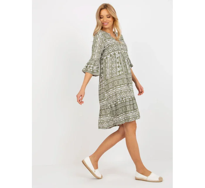 Šaty model 18372340 khaki - FPrice Šaty model 18372340 khaki - FPrice