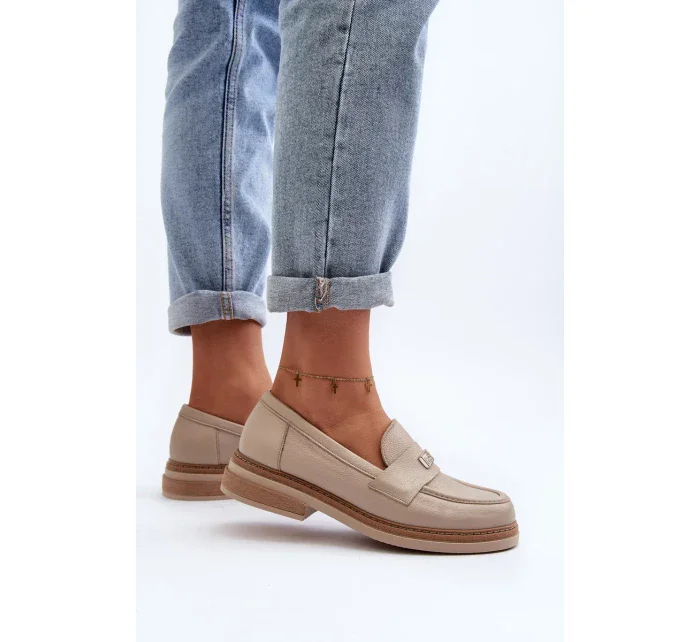 Dámské kožené mokasíny Zazoo, béžová Dámské kožené mokasíny Zazoo, béžová