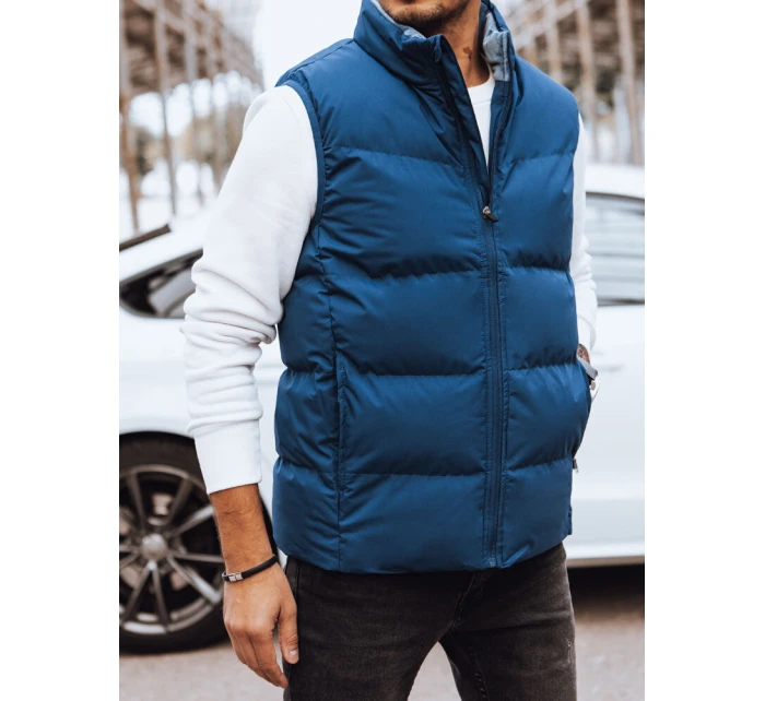 Pánská prošívaná modrá vesta Dstreet model 21971582 - FashionStreet Pánská prošívaná modrá vesta Dstreet model 21971582 - FashionStreet