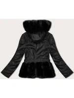 Černá dámská bunda ramoneska s kapucí model 21247243 - J.STYLE