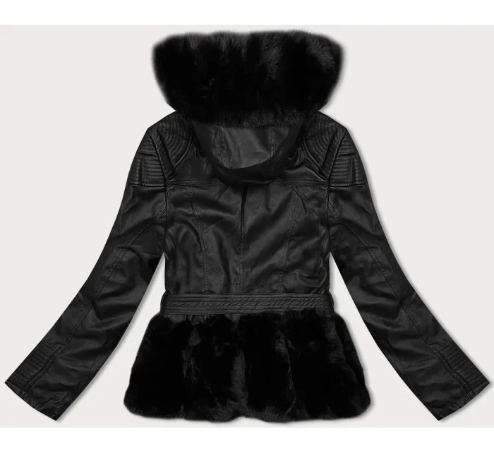 Černá dámská bunda ramoneska s kapucí model 21247243 - J.STYLE