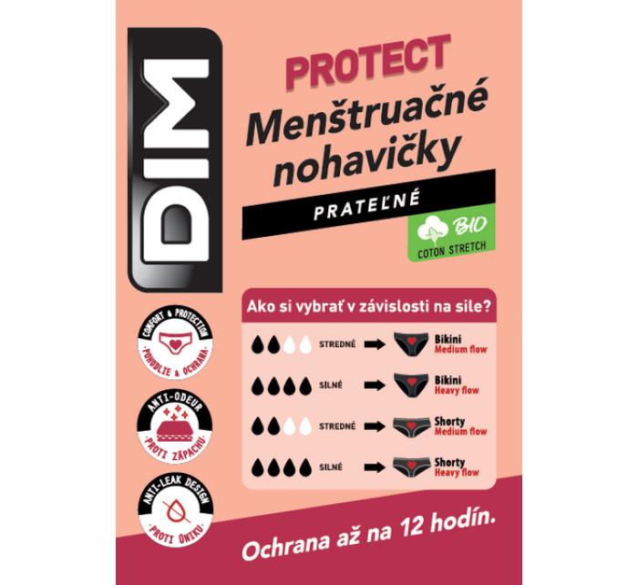 Noční i denní menstruační kalhotky MENSTRUAL SLIP STRONG - BELLINDA - černá