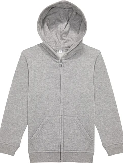 B&C ID.334 Zip Hood /kids Dětská mikina s kapucí 01.K334 sport grey