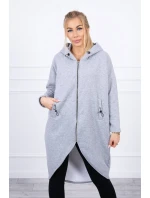 Zateplená dlouhá mikina šedá