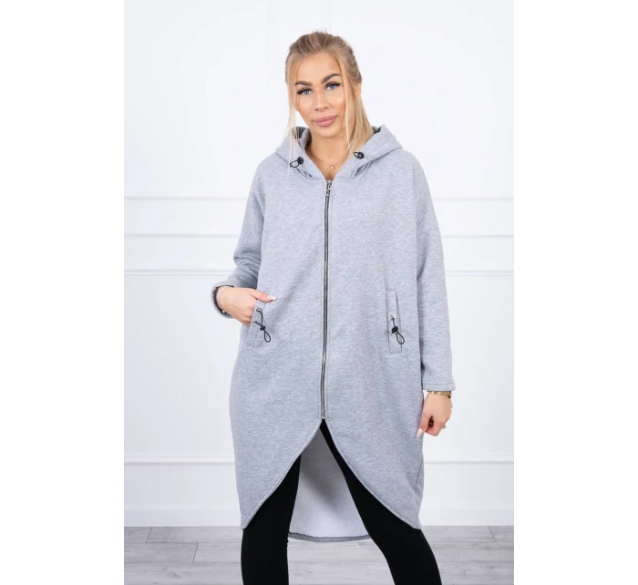 Zateplená dlouhá mikina šedá