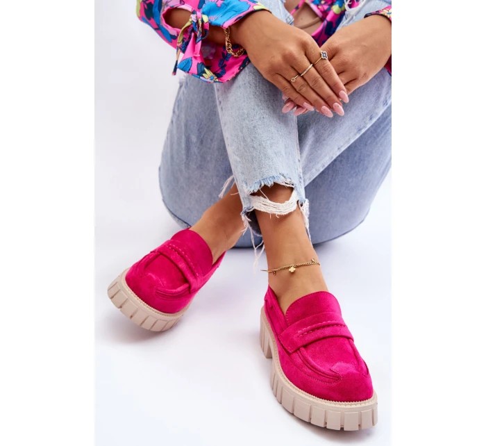 Dámské semišové nazouvací boty Fuchsie model 21623123 - Boto Dámské semišové nazouvací boty Fuchsie model 21623123 - Boto