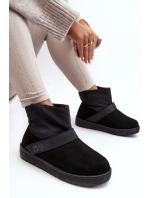 Ocieplené sněhule na platformě černé Big Star MM274151 Ocieplené sněhule na platformě černé Big Star MM274151