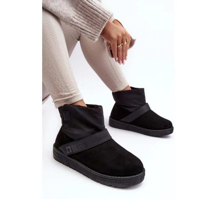 Ocieplené sněhule na platformě černé Big Star MM274151 Ocieplené sněhule na platformě černé Big Star MM274151